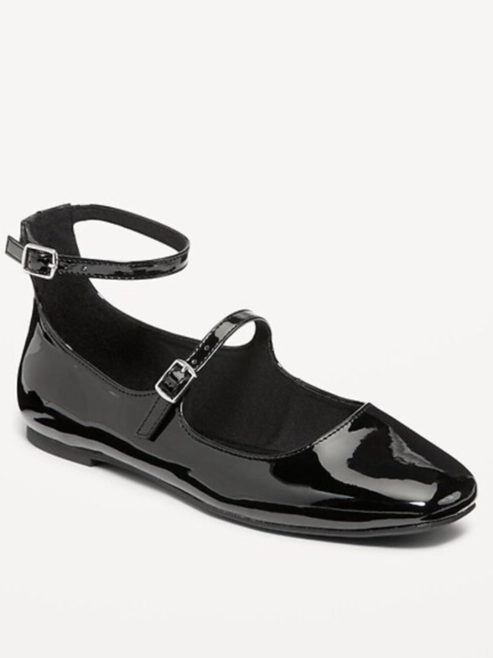 Old Navy Black Patent Ankle-Strap Mary Jane Flats